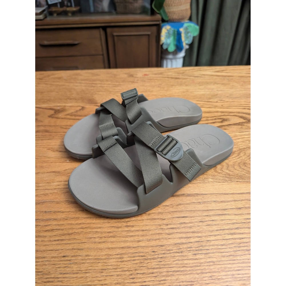 Chaco Chillos Slide Sandals Mens 11 Olive Green Adjustable Z-Strap Recovery Shoe